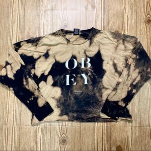 Distressed OBEY long sleeve tee